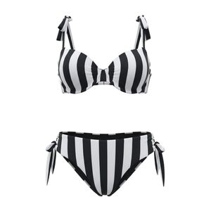 Killstar High Tide Black White Striped 2 Piece Bikini Plus Size 4XL Grunge Punk